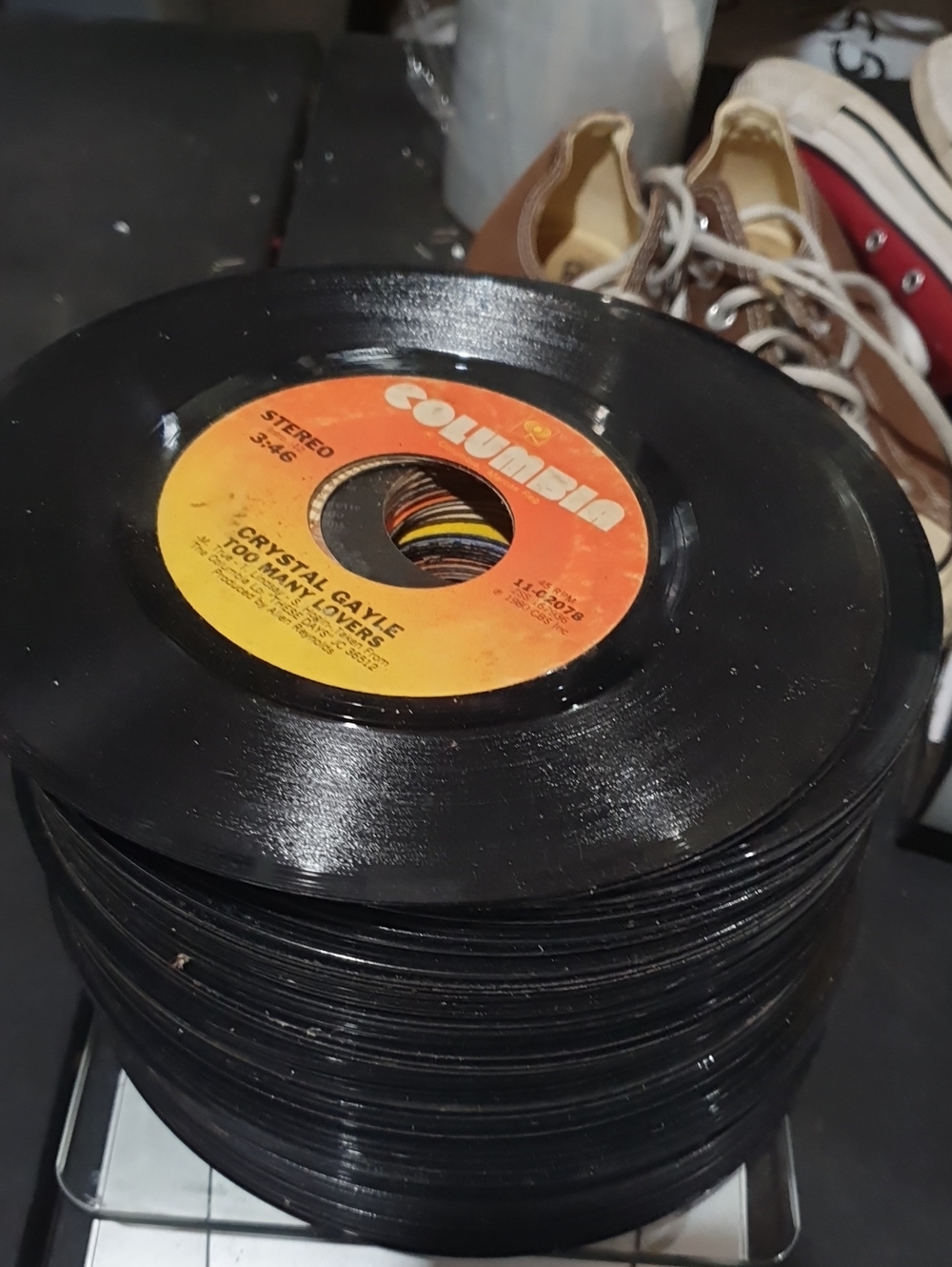 Columbia 45 RPM Vinyl Single with Orange to Yellow Label - BUNDLE